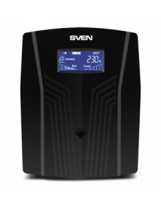 SVEN Pro 1500 (LCD,USB), Line-interactive UPS with AVR, 1500VA /900W, Multifunction LCD display, 3x Schuko outlets, 2x9AH, AV... 2