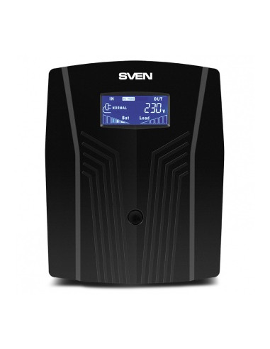 SVEN Pro 1500 (LCD,USB), Line-interactive UPS with AVR, 1500VA /900W, Multifunction LCD display, 3x Schuko outlets, 2x9AH, AV...
