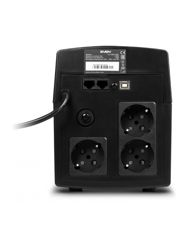 SVEN Pro 1500 (LCD,USB), Line-interactive UPS with AVR, 1500VA /900W, Multifunction LCD display, 3x Schuko outlets, 2x9AH, AV...