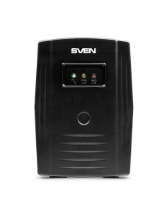 SVEN Pro 600, Line-interactive UPS with AVR, 600VA /360W, 2x Schuko outlets, 1x7AH, AVR: 175-280V, Cold start function, Black 2
