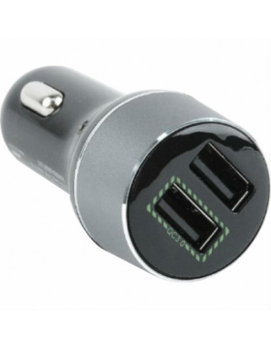 USB Car Charger - Quick Charge QC3.0 - EnerGenie EG-U2QC3-CAR-01, 2x USB ports, Input 12-24V DC, Output: 1x 5V DC, max. 2.1A,...