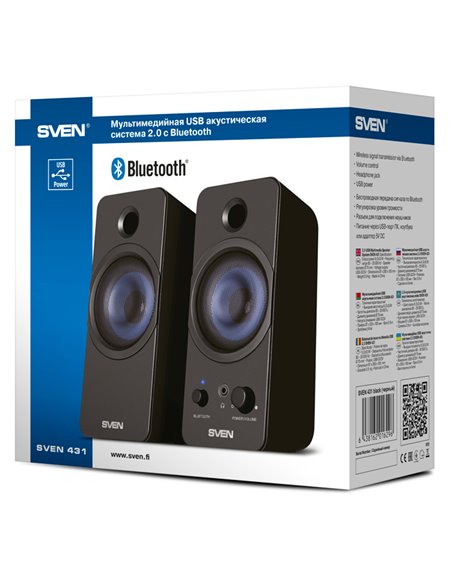Колонки SVEN 431 / 6W / Bluetooth / USB power / Black