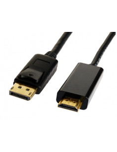 Cable DP-HDMI - 3m - Brackton DPH-SKB-0300.B, 3 m, DisplayPort 20 pin to HDMI 19 pin m/m, digital interface cable, bulk packing