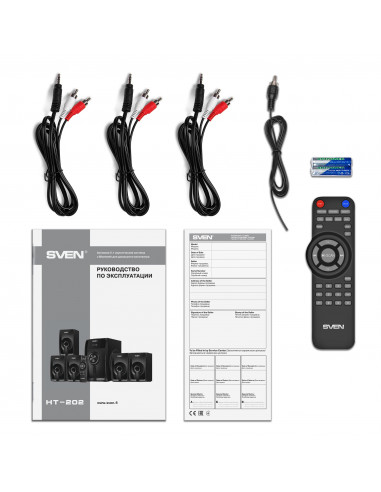 Boxe 5.1 SVEN HT-202 / 80W RMS / Bluetooth / FM-tune / USB Flash / SD card / Black