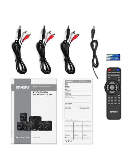 Boxe 5.1 SVEN HT-202 / 80W RMS / Bluetooth / FM-tune / USB Flash / SD card / Black