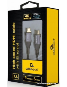 Cable HDMI 2.0 CCBP-HDMI-3M, Premium series 3 m, High speed with Ethernet, Supports 4K UHD resolution at 60Hz, Nylon, Gold p... 2