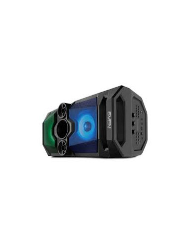 SVEN PS-650 Black, Bluetooth Portable Speaker, 50W RMS, Effective multi-colored lighting, LED display, FM tuner, USB & microS...