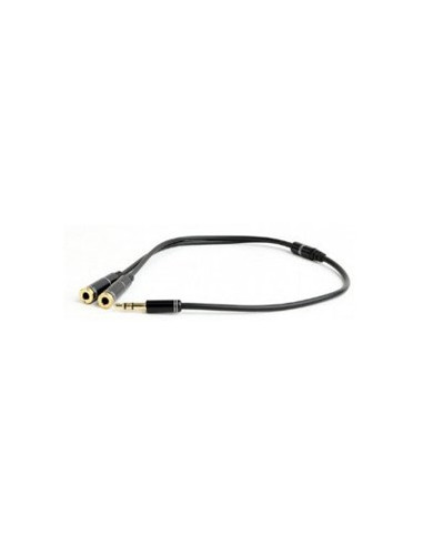 Audio cable 3.5mm - 0.2 m - Cablexpert CCA-417M, 3.5mm 4-pin plug to 3.5mm stereo + microphone sockets adapter cable, allows ...