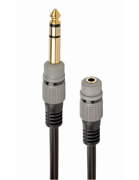 Audio adapter 6.35 mm to 3.5 mm - 0.2m - Cablexpert A-63M35F-0.2M, 6.35 mm to 3.5 mm stereo audio adapter plug, gold plated ...
