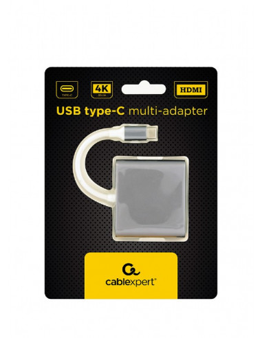 Многопортовый Адаптер Gembird A-CM-HDMIF-02-SG/ USB-C/ 1xUSB-A/ 1xUSB-C/ HDMI