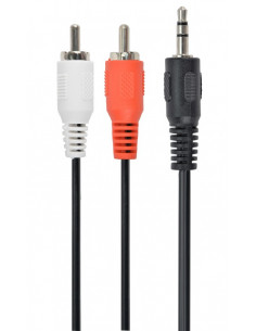 Audio cable 3.5mm-RCA - 1.5m - Cablexpert CCA-458, 3.5 mm stereo to RCA plug cable, 1.5 m