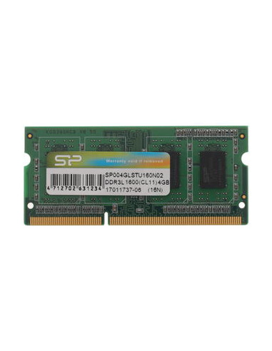4GB DDR3L-1600 SODIMM Silicon Power, PC12800, CL11, 512Mx8 8Chips, 1.35V