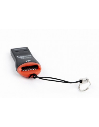 Card Reader Gembird FD2-MSD-3, MicroSDHC, Key ring cord, Black/Orange, USB2.0
