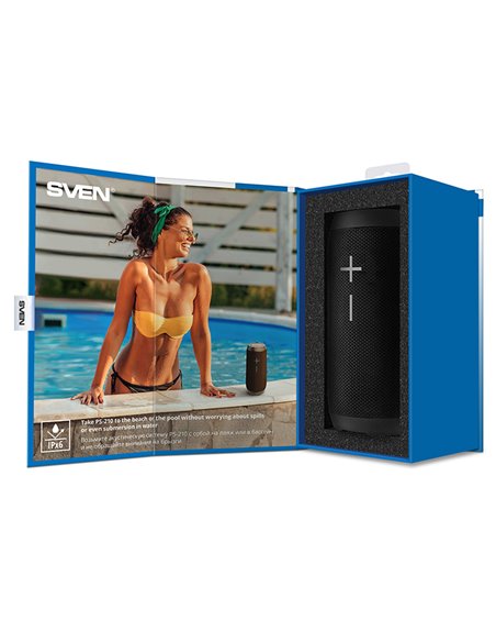 Boxa portabila SVEN PS-210, Black / 12W / Bluetooth / FM / USB / microSD / 1500mA*h