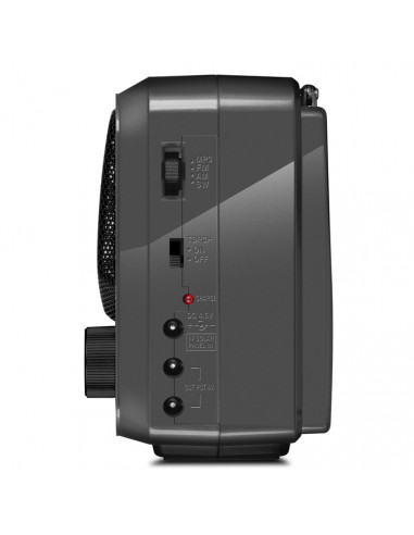 SVEN SRP-525 Gray, FM/AM/SW Radio, 3W RMS, 8-band radio receiver, built-in audio files player from USB-fash, microSD and SD c...