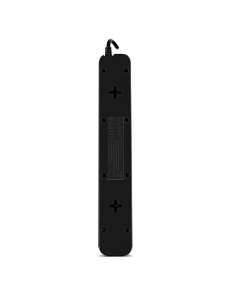 Surge Protector SVEN SF-05LU, 5 Sockets + 2 USB (2,4 A) , 1.8m, Black, color box
