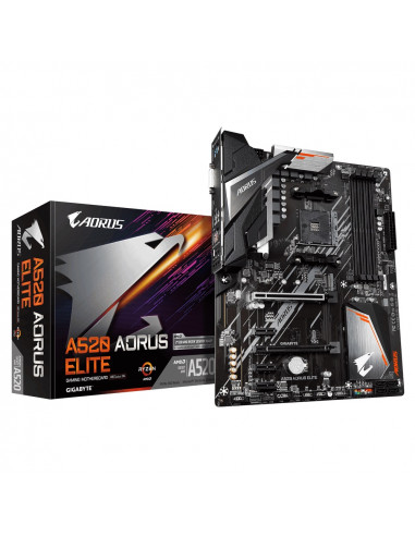 GIGABYTE GA-A520 AORUS Elite, Socket AM4, AMD A520, Dual 4xDDR4-4733, APU AMD graphics, DVI, HDMI, 2xPCIe X16, 4xSATA3, RAID,...