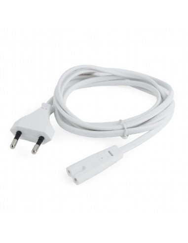 Power cord - 1.8m - Cablexpert PC-184/2, 1.8 m, EU 2 pin input plug, White