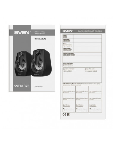 Колонки SVEN 370 / 6W / USB power / RGB / Black