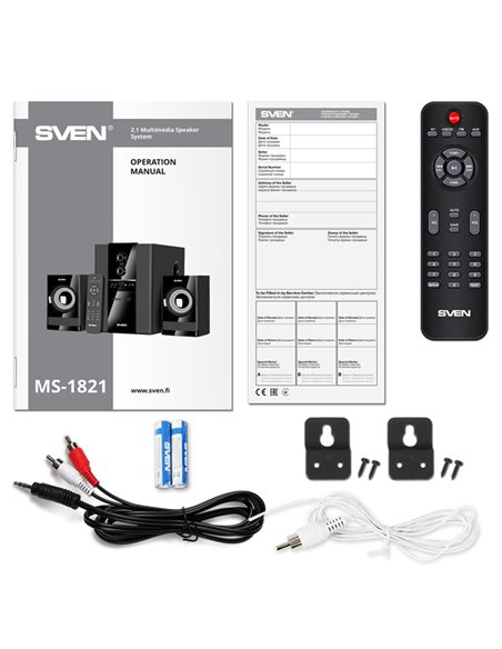Boxe 2.1 SVEN MS-1821 / 44W RMS / Bluetooth / Black