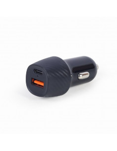 USB Car Charger - TA-U2QC3-CAR-02, 2-port USB car fast charger, Type-C PD, 18 W, black