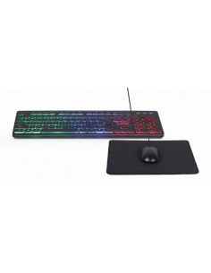 Gembird KBS-UML-01, 3-in-1 backlight desktop set, US layout, Black 2