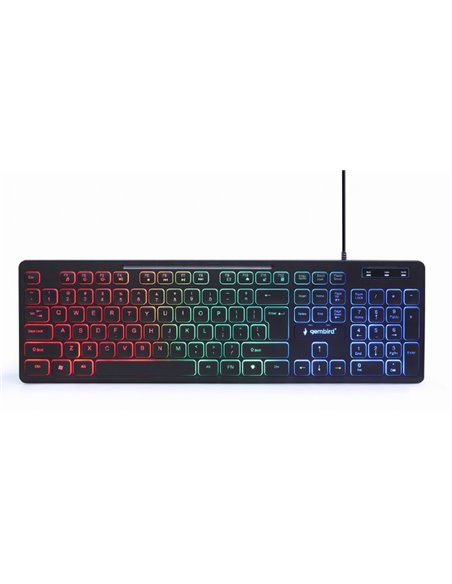 Gembird KBS-UML-01, 3-in-1 backlight desktop set, US layout, Black Gembird KBS-UML-01, 3-in-1 backlight desktop set, US layout, Black