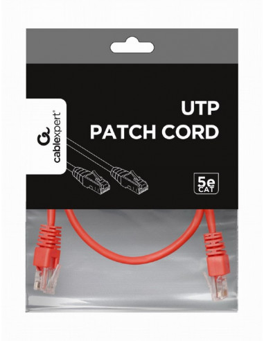 UTP Cat.5e Patch cord, 0.25m, Red