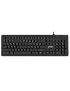 SVEN KB-E5700H, Keyboard, Waterproof construction, 104 keys, 12 Fn-keys, slim compact design, low-profile, USB 2.0 Hub 2 -por...