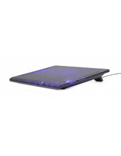Gembird NBS-2F15-05, Notebook cooling stand, up to 15.6”, LED backlight in fans, Cooling fans: 2 pcs, 1500 RPM (± 10 %), airf...