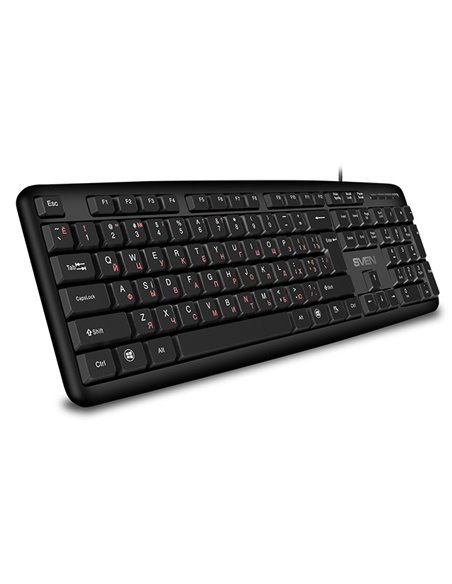 SVEN KB-S230, Keyboard, Waterproof construction, 104 keys, 2m, USB, Black, Rus/Ukr/Eng