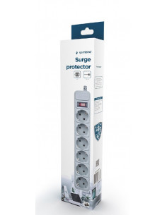 Gembird Surge Protector SPG6-B-6C, 6 Sockets, 1.8m, up to 250V AC, 16 A, safety class IP20, Grey 2