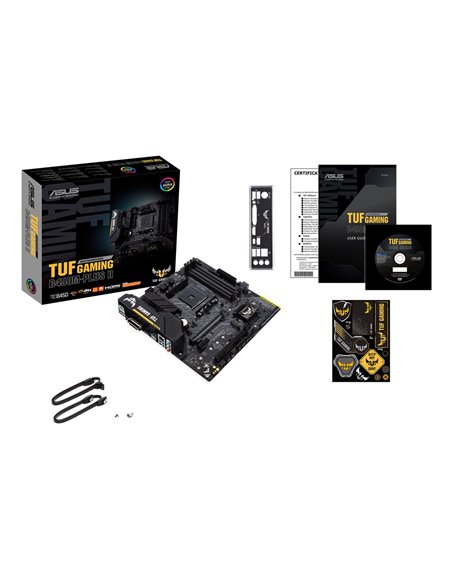 ASUS TUF GAMING B450M-PLUS II, Socket AM4, AMD B450, Dual 4xDDR4-4400, APU AMD graphics, DVI, HDMI, 2xPCIe X16, 6xSATA3, RAID...
