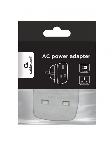 Gembird AC power adapter UK socket to EU schuko plug 7.5A