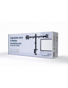 Arm for 2 monitors 17”-32” Gembird MA-D2-01, Adjustable desk 2-display mounting arm (rotate, tilt, swivel), VESA 75/100, up... 2