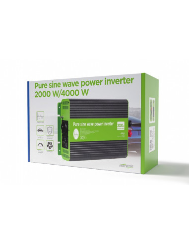 EnerGenie EG-PWC-PS2000-01, 12 V Pure sine wave car DC-AC power inverter, 2000 W, with USB port / 5V-2.1A, Input: 10-16 VDC (...