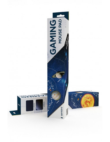 Gembird Mouse pad MP-SOLARSYSTEM-XL-01 COSMOS, Gaming, Extra wide pad surface size 350 x 900 mm, Material: natural rubber foa...