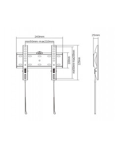 TV-Wall Mount for 23-42”- Gembird ”WM-42F-01”, Fixed, max. 30 kg, Distance TV to Wall: 24 mm, max. VESA 200 x 200, Black 2
