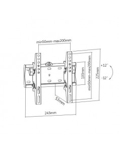 TV-Wall Mount for 23-42”- Gembird ”WM-42T-02”, Tilt, max. 30 kg, Distance TV to Wall: 53 mm, max. VESA 200 x 200, Black 2