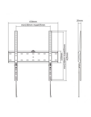 TV-Wall Mount for 32-55”- Gembird ”WM-55F-02”, Fixed, max. 40 kg, Distance TV to Wall: 25 mm, max. VESA 400 x 400, Black