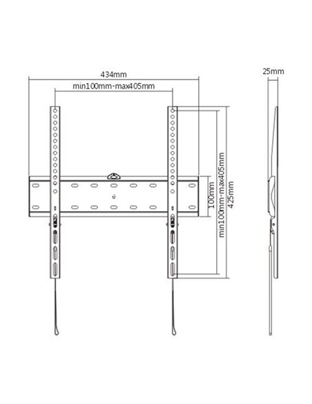 TV-Wall Mount for 32-55”- Gembird ”WM-55F-02”, Fixed, max. 40 kg, Distance TV to Wall: 25 mm, max. VESA 400 x 400, Black