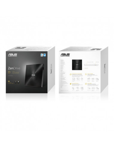 External DVDRW Drive ASUS ZenDrive U9M, Portable Ultra-Slim -13mm, Super-Multi DVDR+8x/-8x, RW+8x/-6x, DL+6x/-6x, M-DISC, Inc...