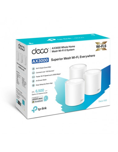 Mesh Wi-Fi 6 System TP-LINK Deco X50 (3-pack) / AX3000 Dual Band / 3 LAN/WAN Gigabit Port