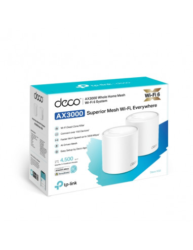 Mesh Wi-Fi 6 система TP-LINK Deco X50 (2-pack) / AX3000 Dual Band / 3 LAN/WAN Gigabit Port