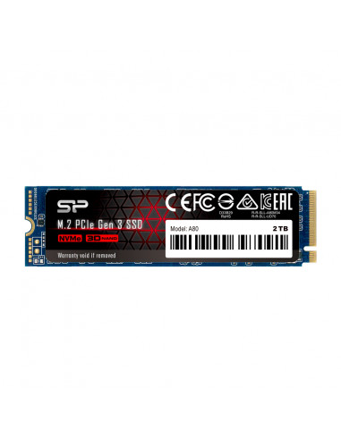 M.2 NVMe SSD Silicon Power A80/ 2.0TB/ PCIe3.0 x4 / NVMe1.3/ M2 Type 2280