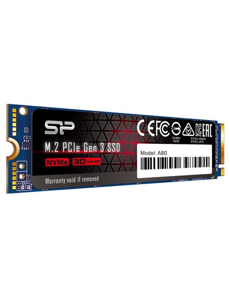 M.2 NVMe SSD Silicon Power A80/ 2.0TB/ PCIe3.0 x4 / NVMe1.3/ M2 Type 2280