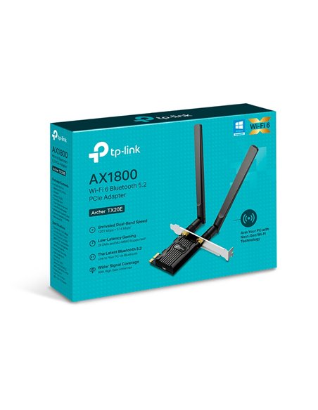 PCI Express / Wi-Fi 6 Adapter / TP-LINK Archer TX20E / Dual Band AX1800 / BT 5.0