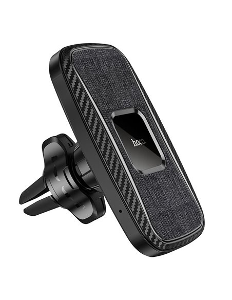 Suport magnetic pentru masina cu incarcator wireless HOCO CA75 / Output: up to 15W / USB-C / Material: PC+ABS+PU leather / B...