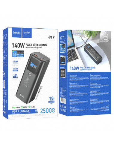Портативный аккумулятор HOCO Q17 Electric/ 140W / 25000mAh / Black