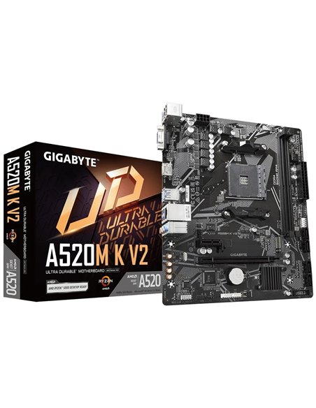 Placa de baza GIGABYTE GA-A520M K V2 / AM4 / A520 / DDR4 / mATX
